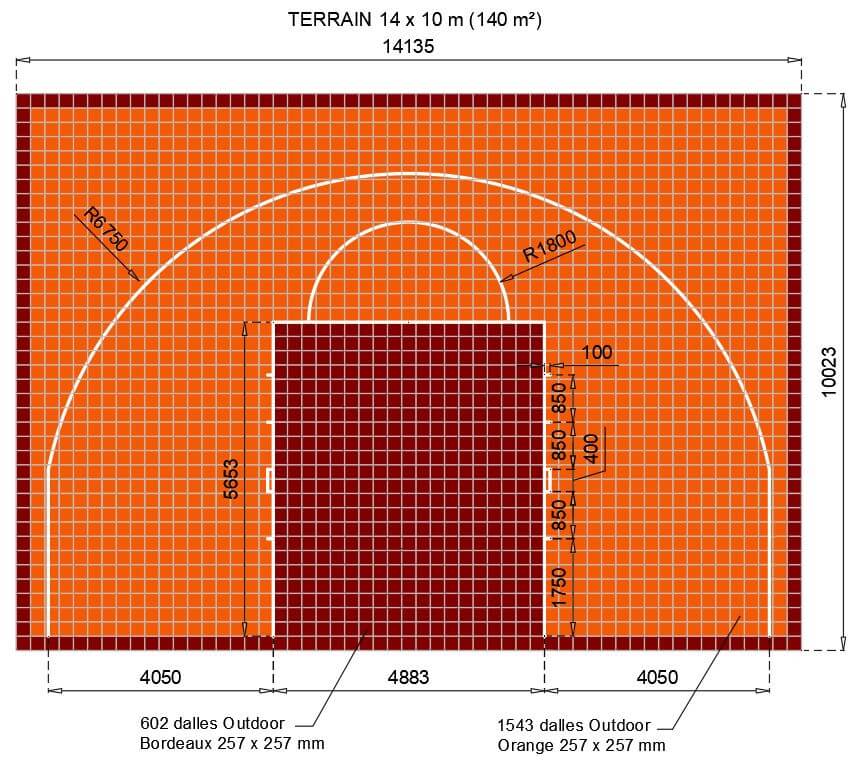 Terrain-basket- Bordeaux et Orange Terrain-basket- Bordeaux et Orange