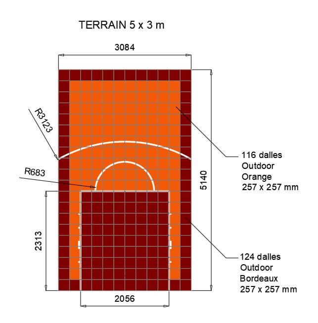 Plan 3x5 Bordeaux et Orange Plan 3x5 Bordeaux et Orange
